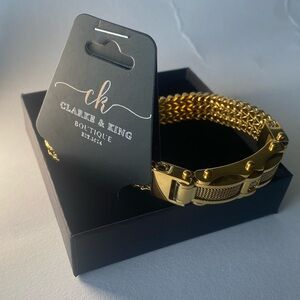 Men’s Gold Titanium Steel Bracelet 9 in length